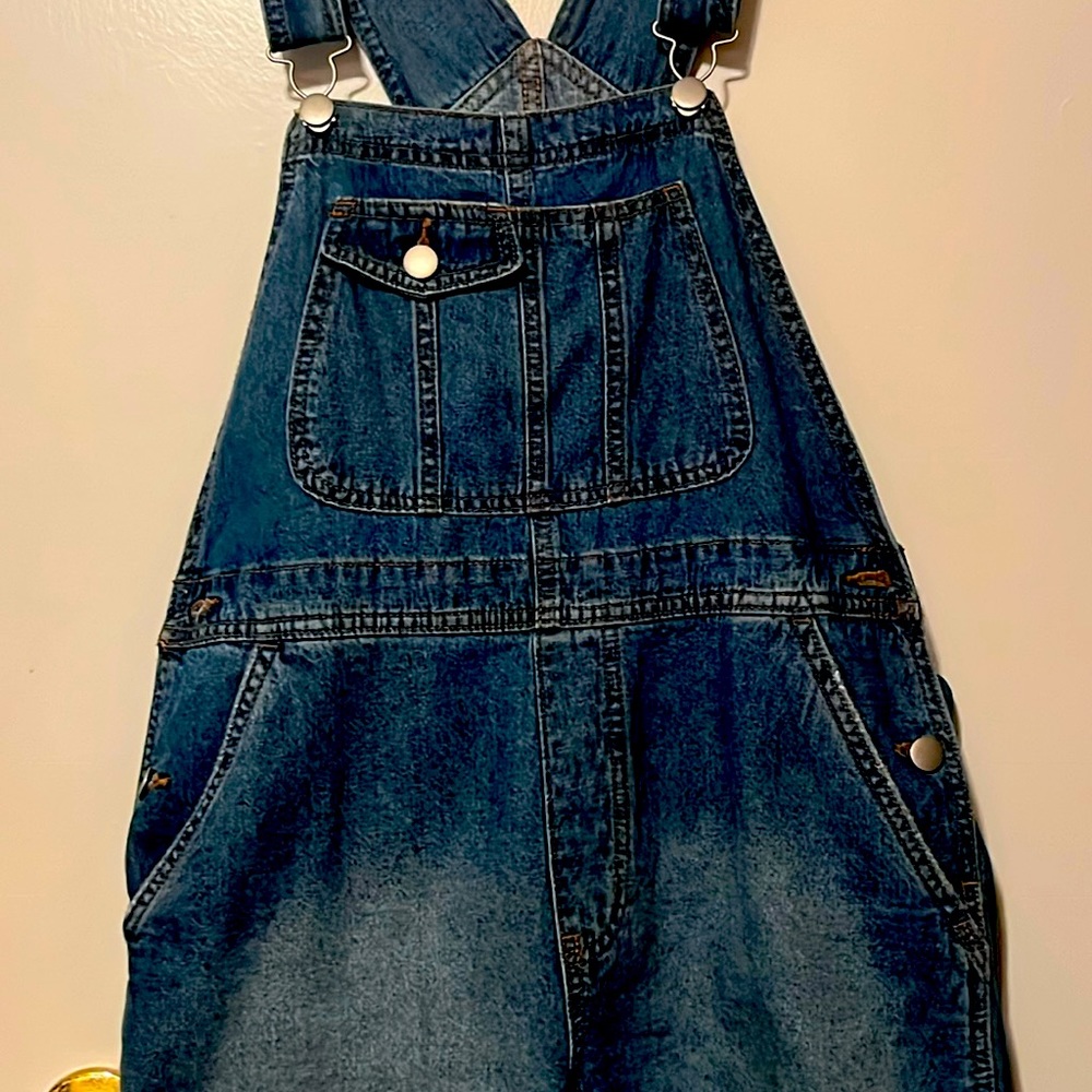 Jean short overalls w/ adjustable waist